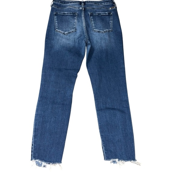 Kancan Women’s 28X 24 Frayed High Waist Dark Wash Stretch Whiskering  Blue Denim - Picture 3 of 10